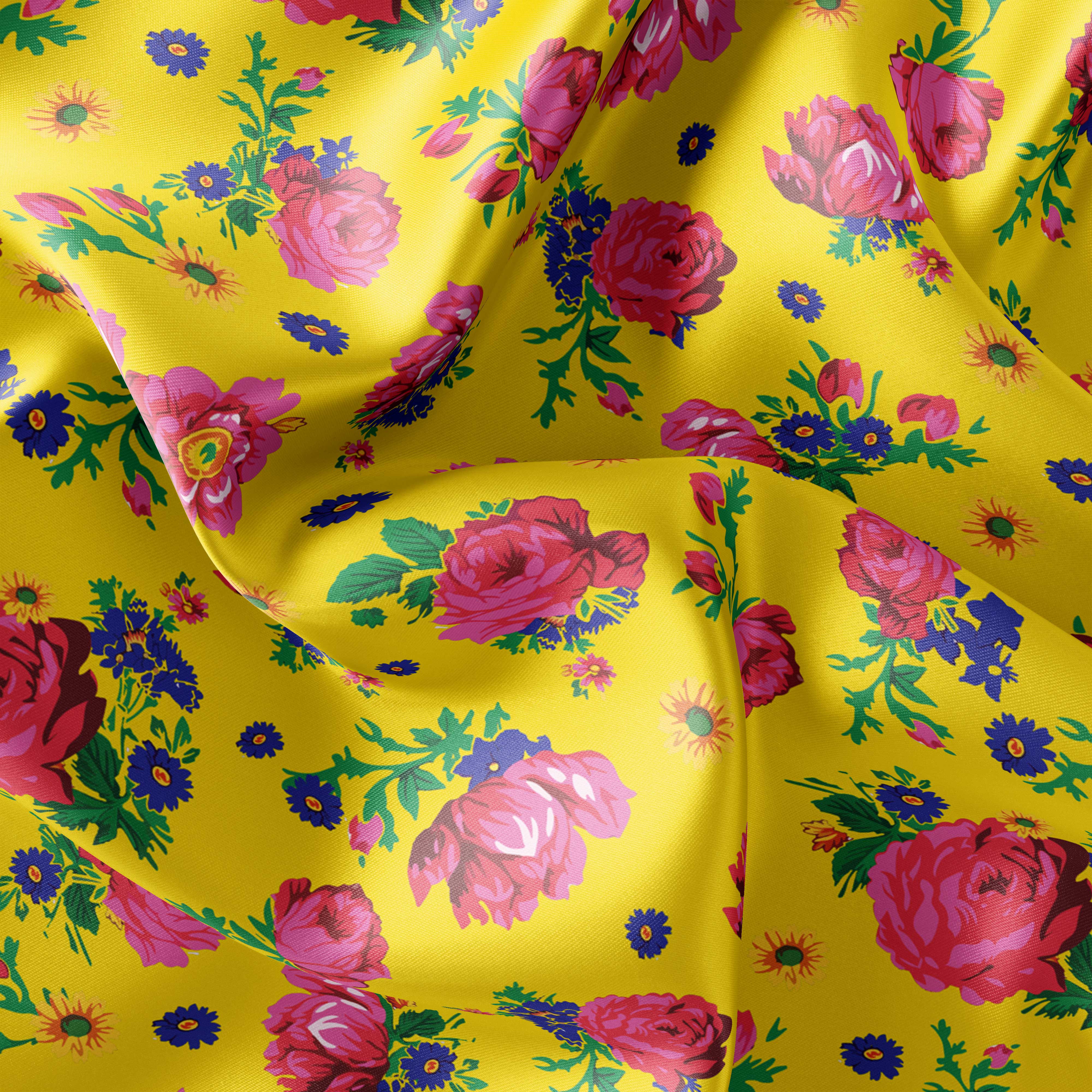 Kokum's Ceremony - Corn Tassel Satin Fabric 49DzineStore
