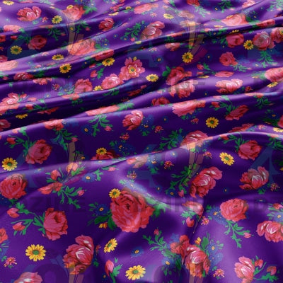 Kokum's Ceremony - Lavender Satin Fabric 49DzineStore