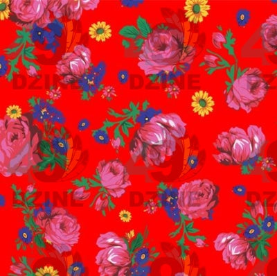 Kokum's Ceremony - Red Satin Fabric 49DzineStore