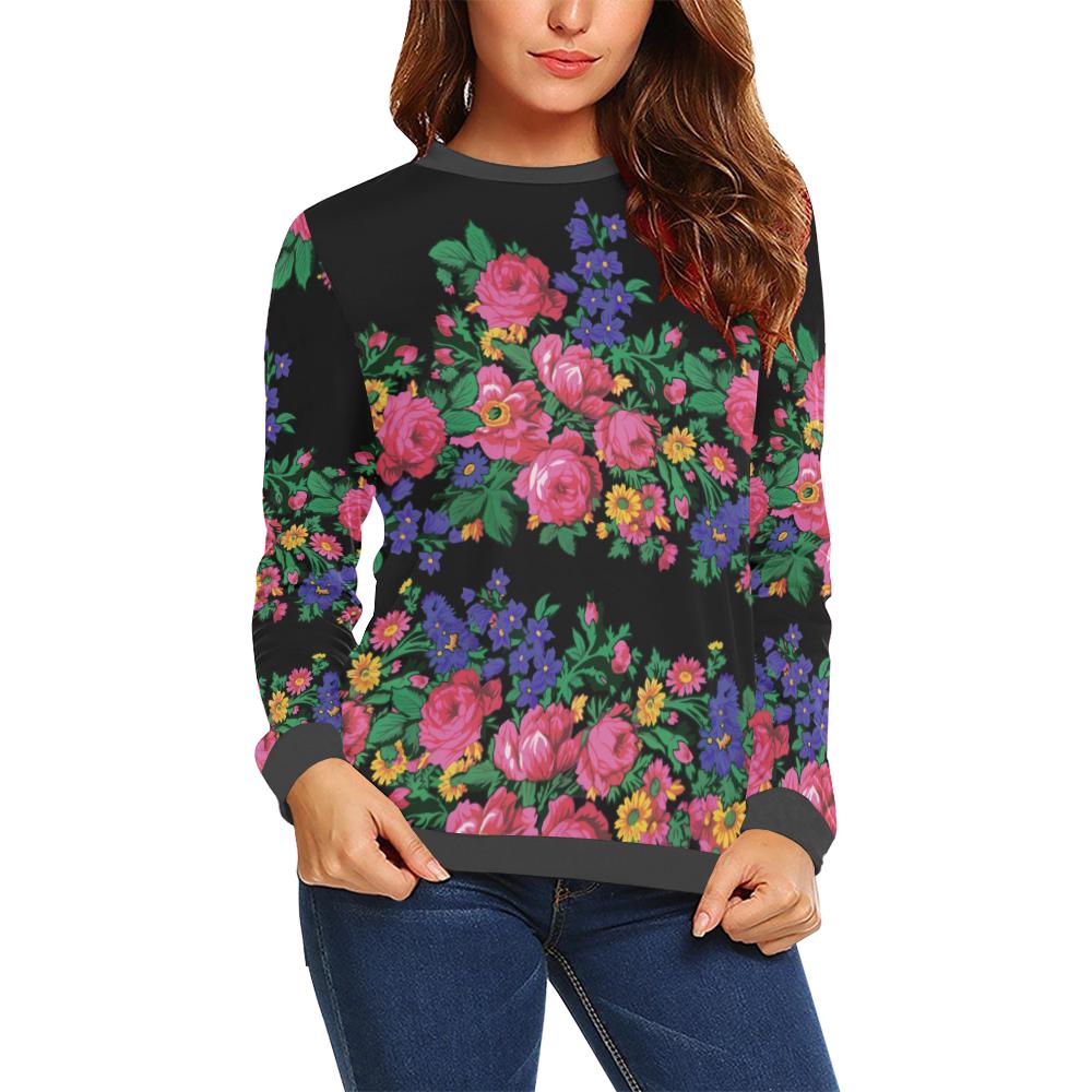Kokum's Revenge-Black All Over Print Crewneck Sweatshirt for Women (Model H18) Crewneck Sweatshirt for Women (H18) e-joyer
