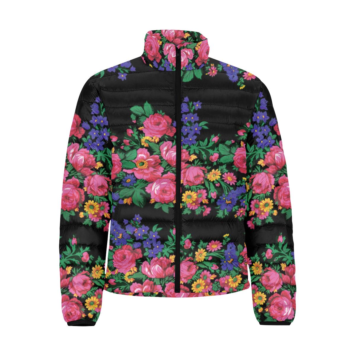 Kokum's Revenge-Black Men's Stand Collar Padded Jacket (Model H41) Men's Stand Collar Padded Jacket (H41) e-joyer