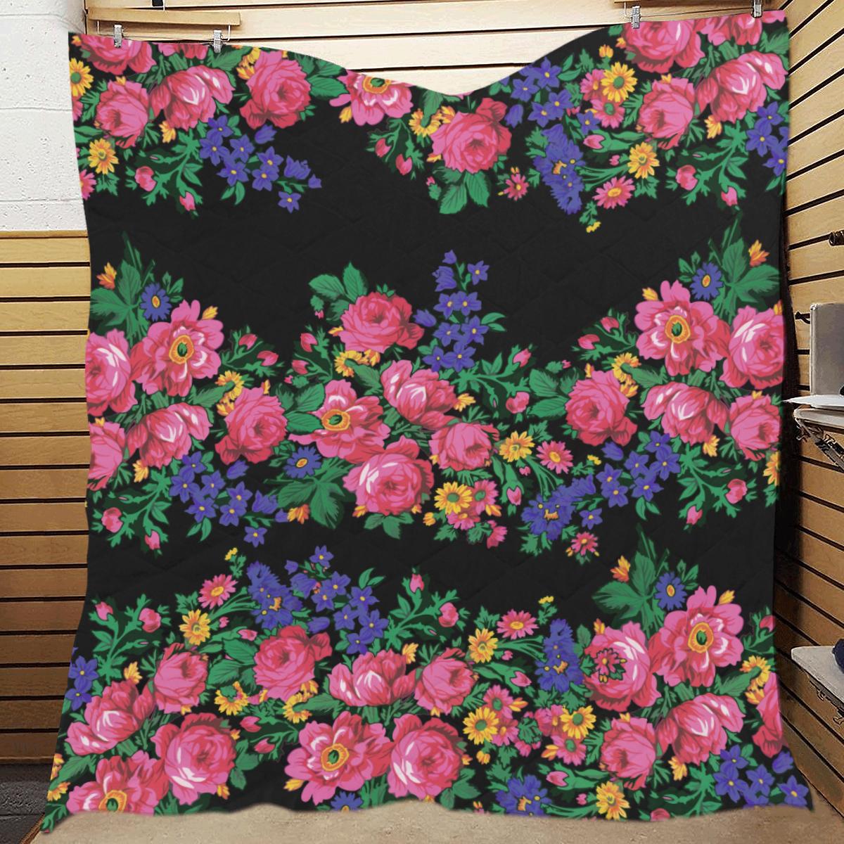 Kokum's Revenge-Black Quilt 70"x80" blanket e-joyer