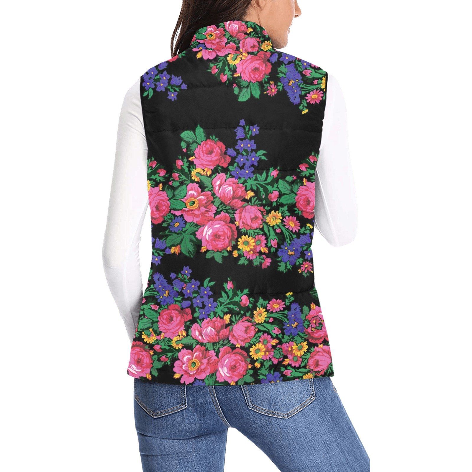 Kokum's Revenge Black Women's Padded Vest Jacket (Model H44) Women's Padded Vest Jacket (H44) e-joyer