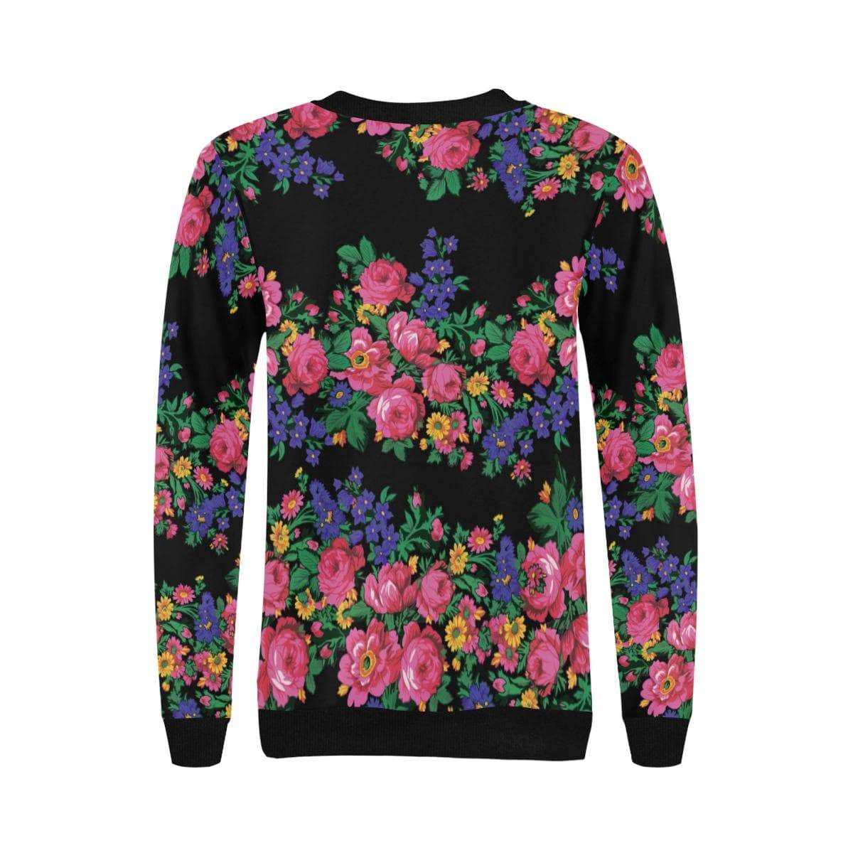 Kokum's Revenge-Black Women's Rib Cuff Crew Neck Sweatshirt (Model H34) Rib Cuff Crew Neck Sweatshirt for Women (H34) e-joyer