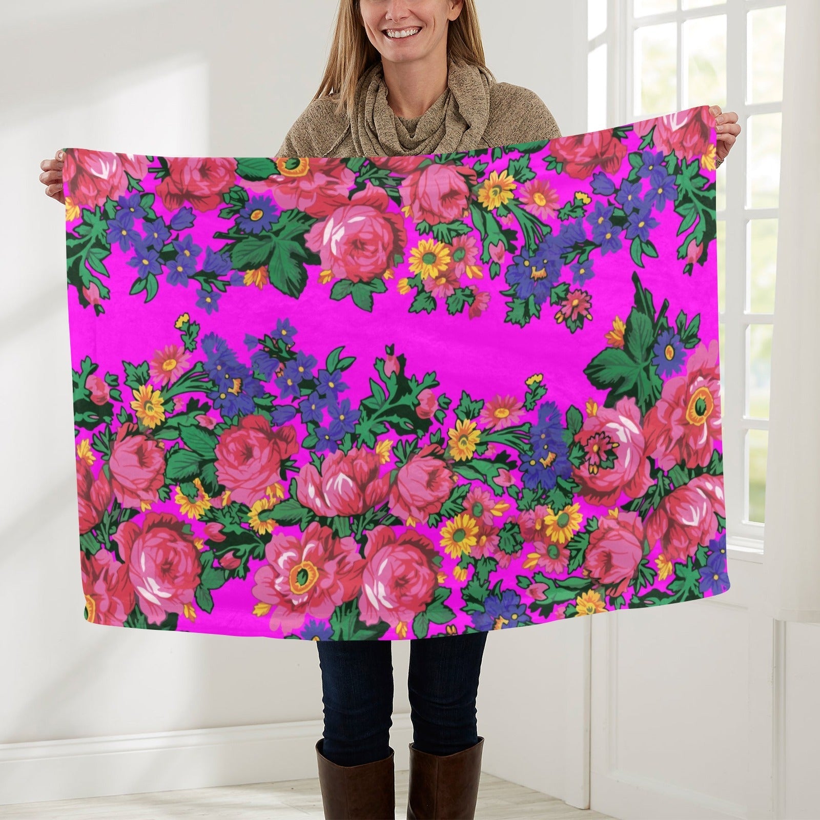 Kokum's Revenge Blush Baby Blanket 30"x40" Baby Blanket 30"x40" e-joyer