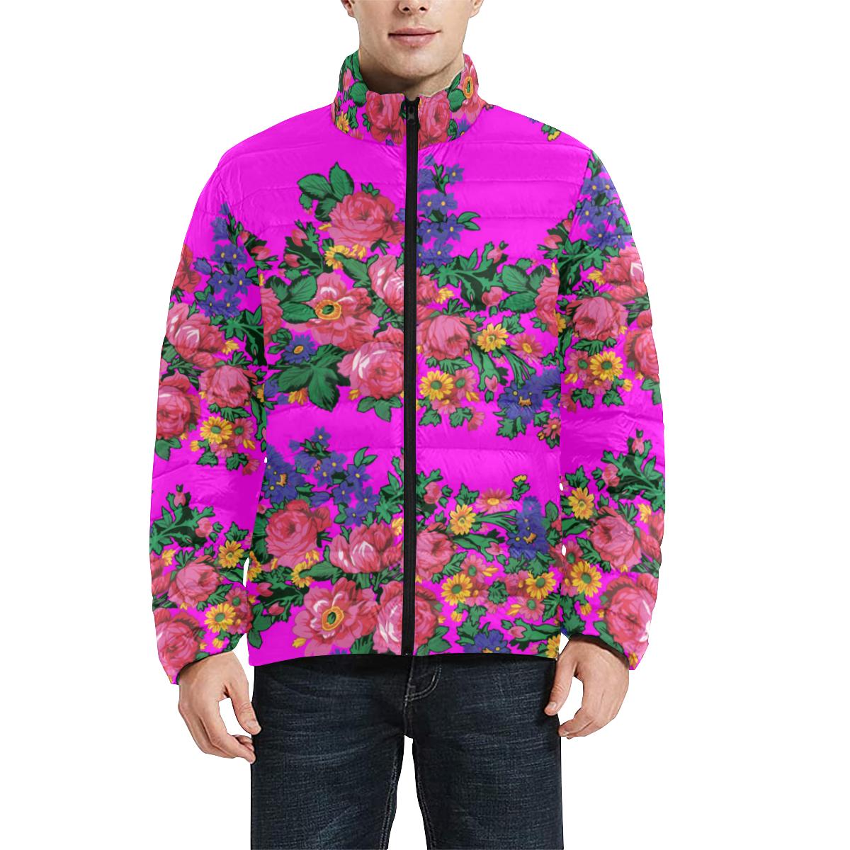 Kokum's Revenge Blush Men's Stand Collar Padded Jacket (Model H41) Men's Stand Collar Padded Jacket (H41) e-joyer