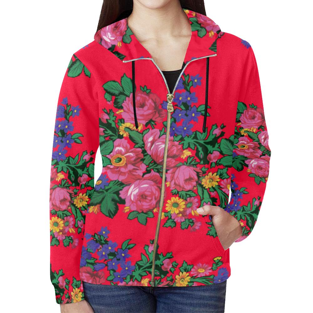 Kokum's Revenge- Dahlia All Over Print Full Zip Hoodie for Women (Model H14) All Over Print Full Zip Hoodie for Women (H14) e-joyer