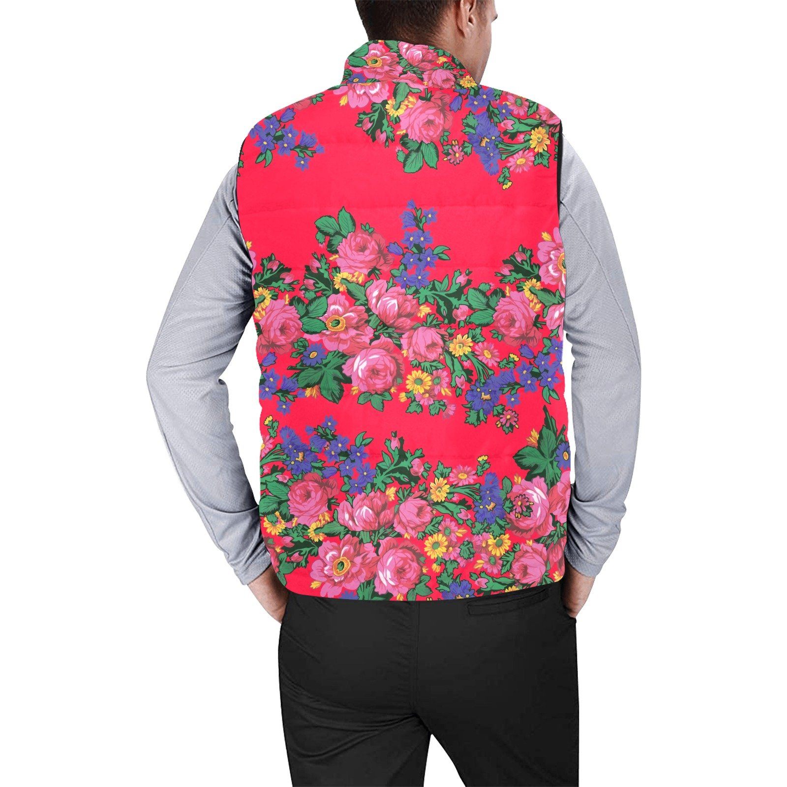 Kokum's Revenge Dahlia Men's Padded Vest Jacket (Model H44) Men's Padded Vest Jacket (H44) e-joyer