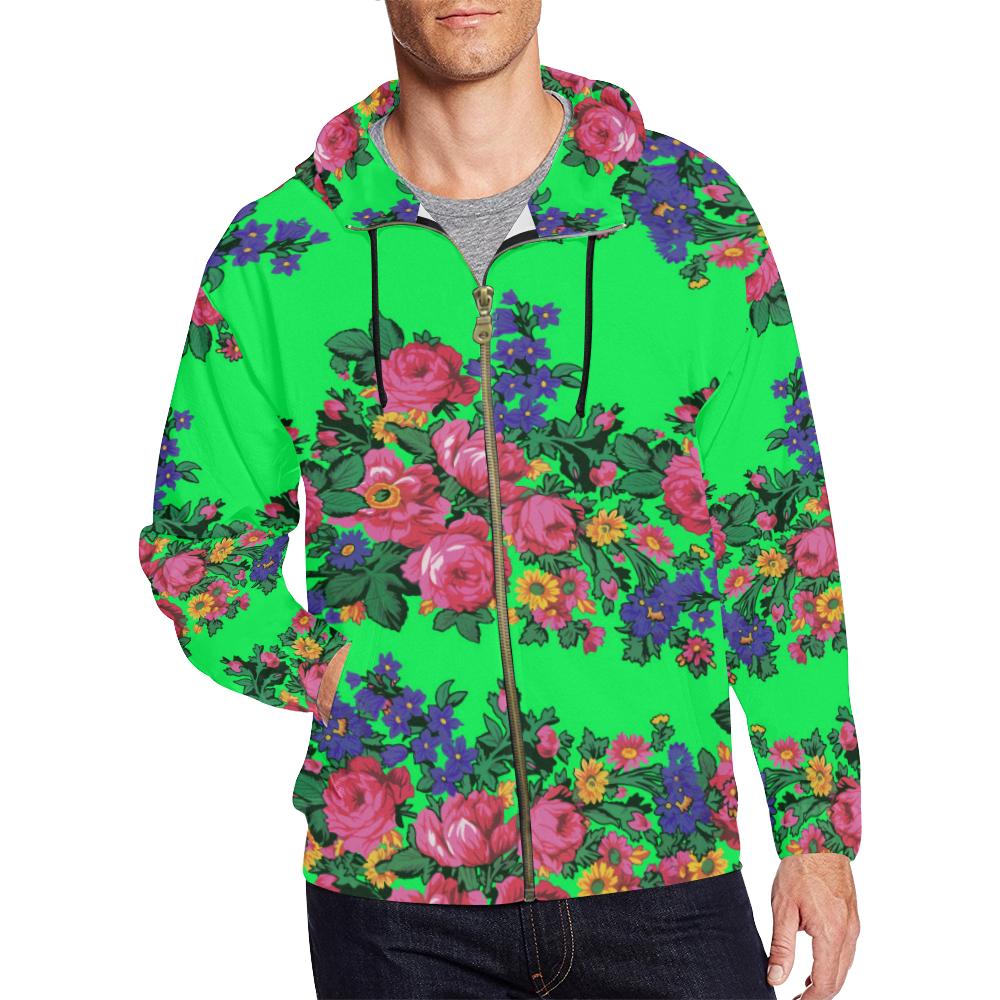 Kokum's Revenge Green All Over Print Full Zip Hoodie for Men (Model H14) All Over Print Full Zip Hoodie for Men (H14) e-joyer