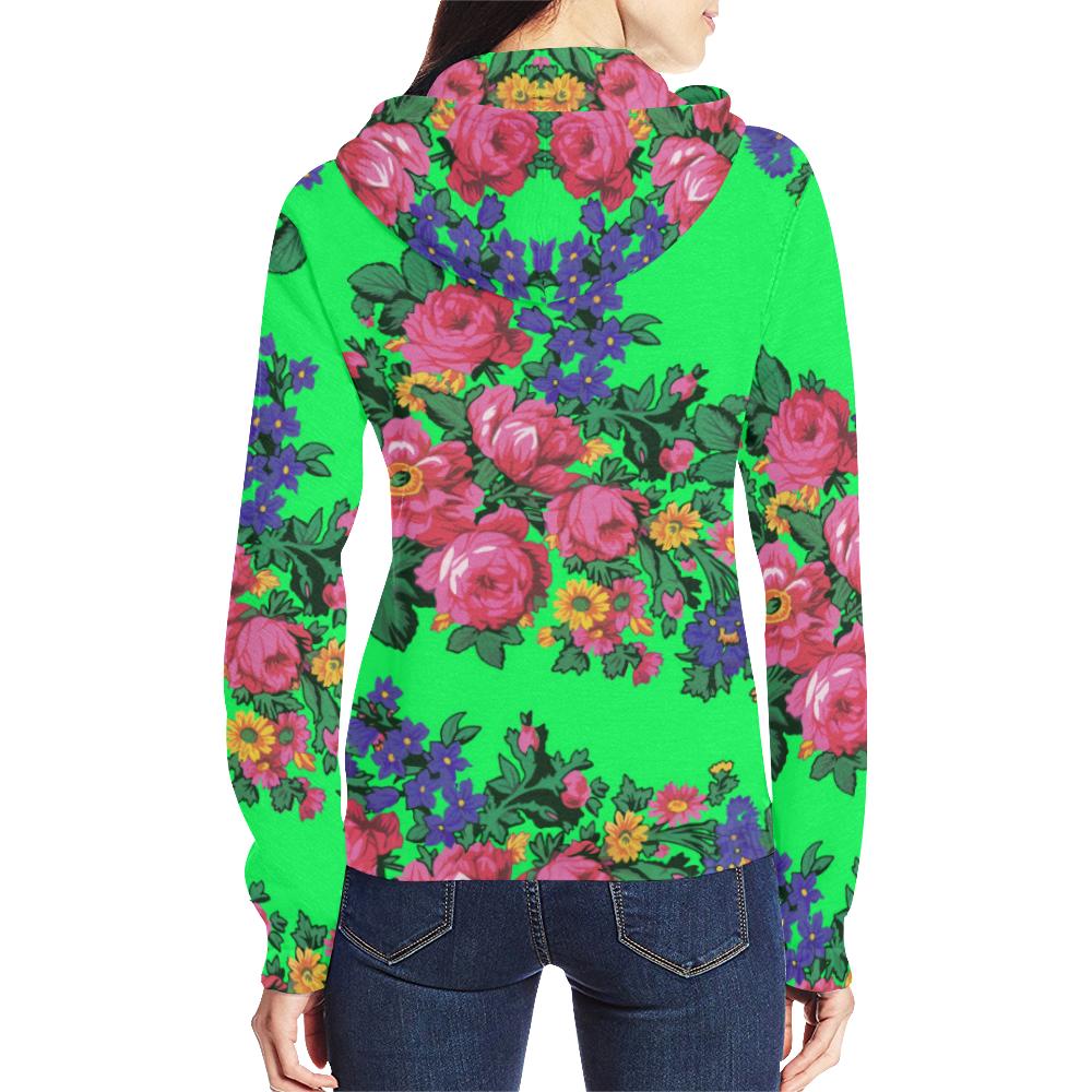 Kokum's Revenge Green All Over Print Full Zip Hoodie for Women (Model H14) All Over Print Full Zip Hoodie for Women (H14) e-joyer