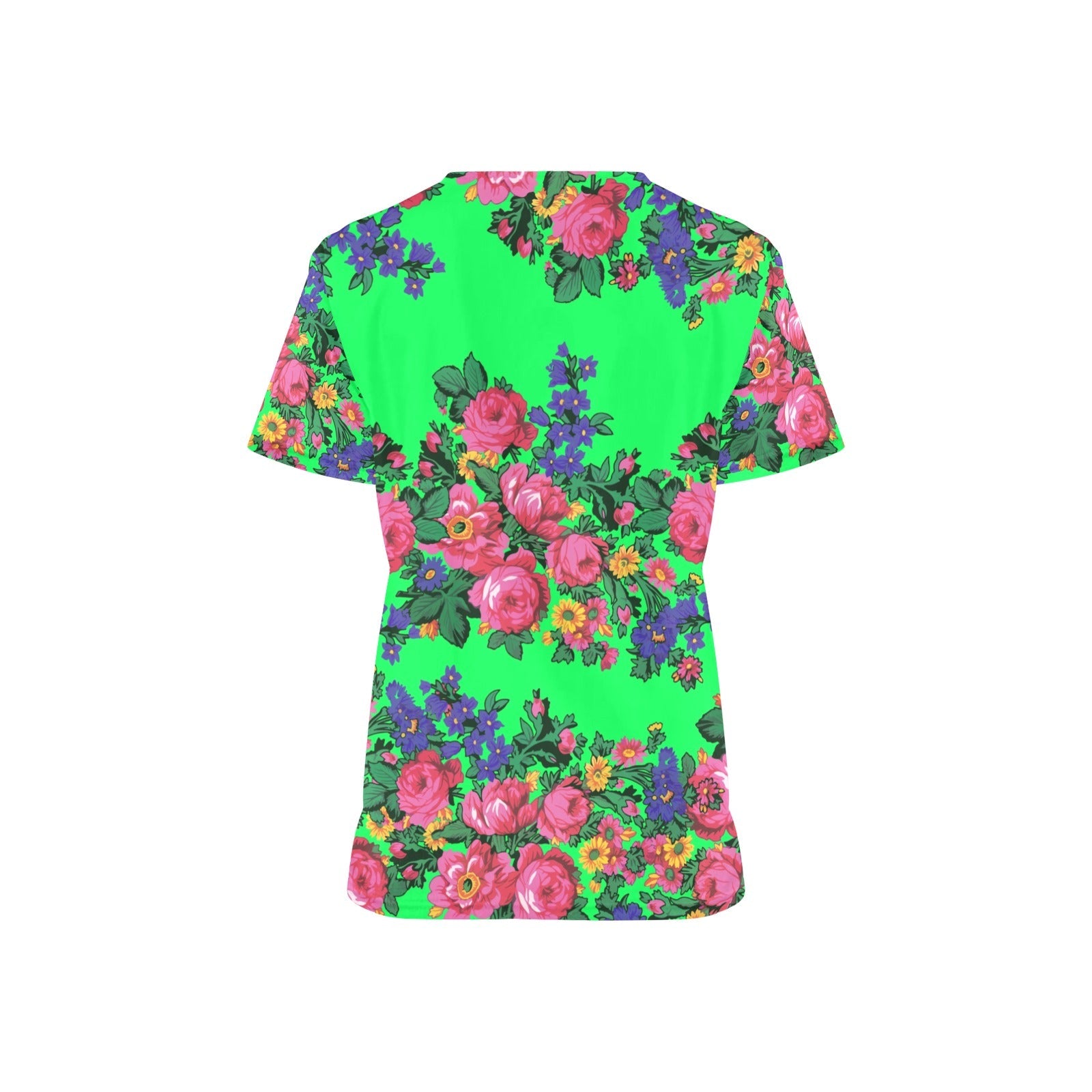 Kokum's Revenge Green All Over Print Scrub Top Scrub Top e-joyer