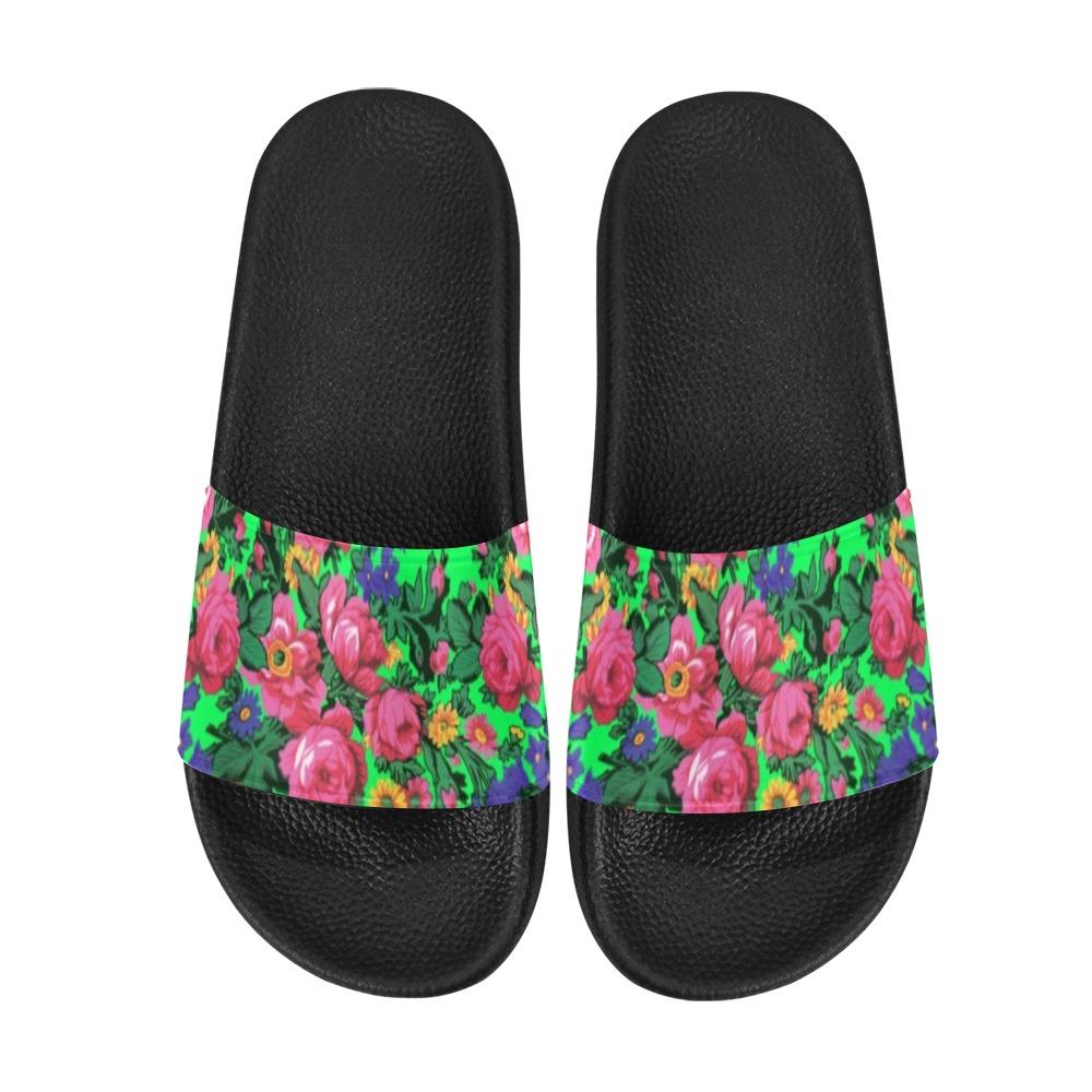 Kokum's Revenge Green Women's Slide Sandals (Model 057) Women's Slide Sandals (057) e-joyer