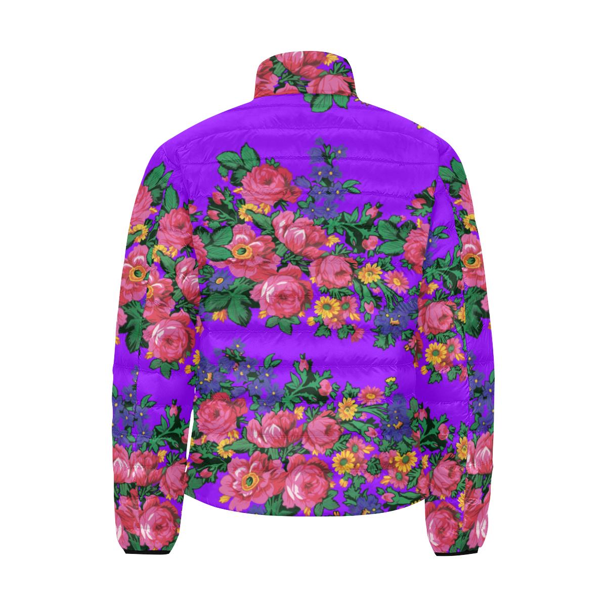 Kokum's Revenge-Lilac Men's Stand Collar Padded Jacket (Model H41) Men's Stand Collar Padded Jacket (H41) e-joyer