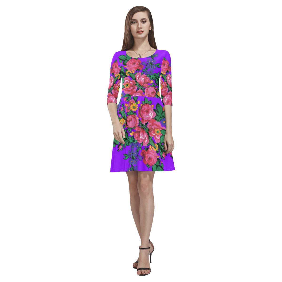 Kokum's Revenge-Lilac Tethys Half-Sleeve Skater Dress(Model D20) Tethys Half-Sleeve Skater Dress (D20) e-joyer