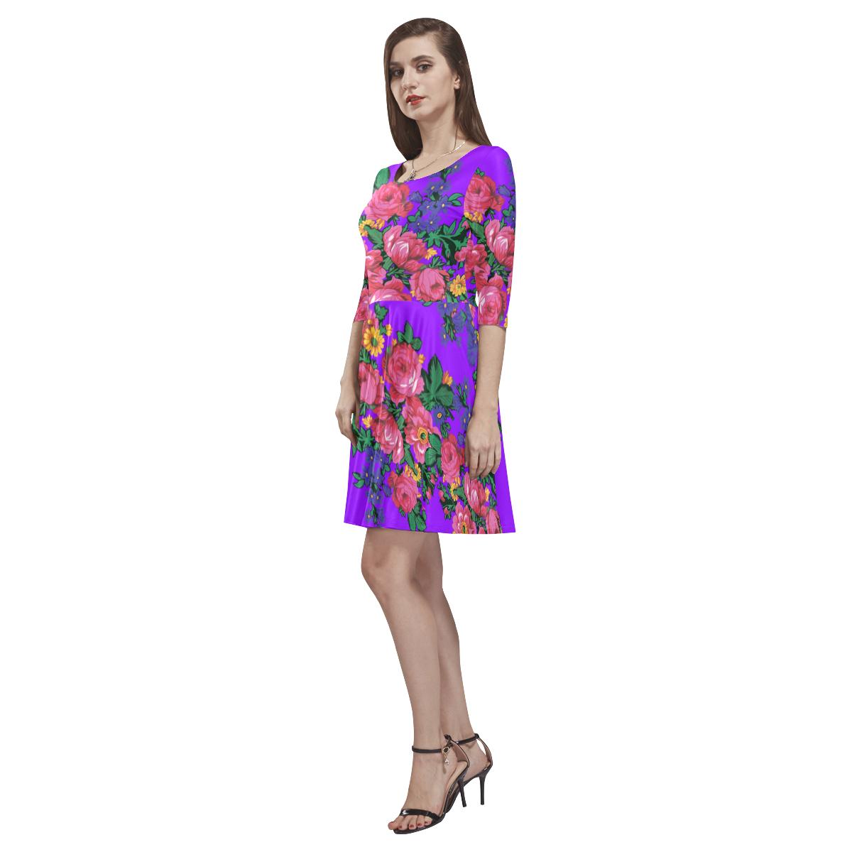 Kokum's Revenge-Lilac Tethys Half-Sleeve Skater Dress(Model D20) Tethys Half-Sleeve Skater Dress (D20) e-joyer
