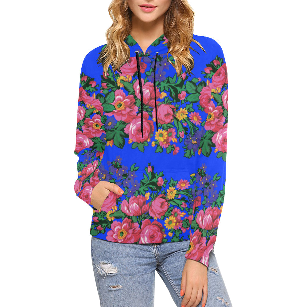 Kokum's Revenge- Royal All Over Print Hoodie for Women (USA Size) (Model H13) Hoodie e-joyer