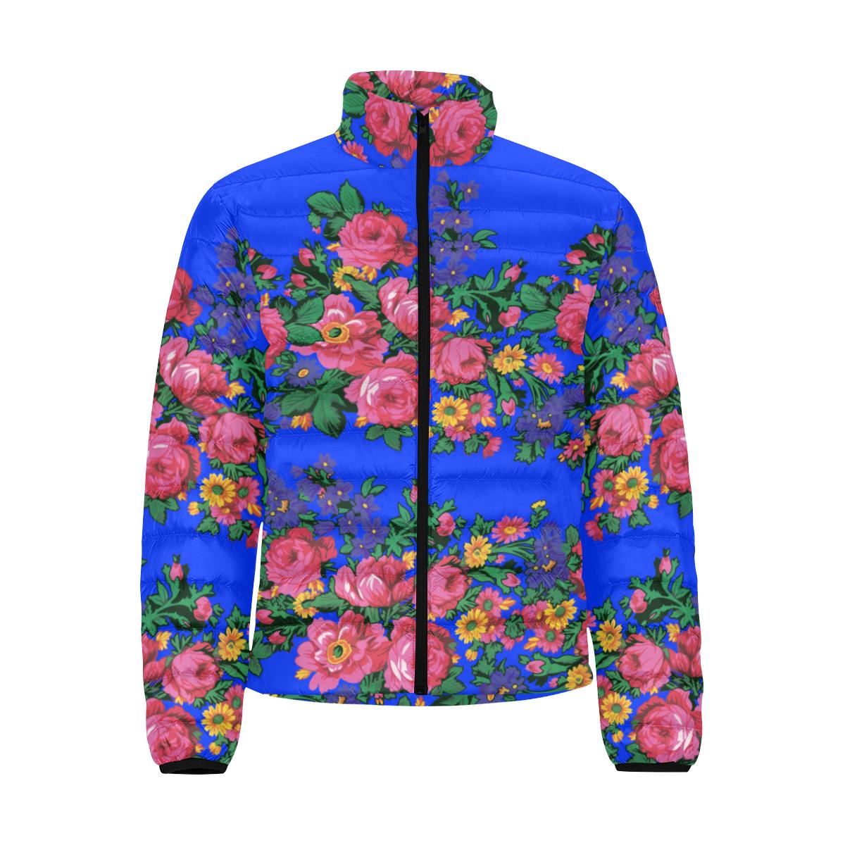 Kokum's Revenge- Royal Men's Stand Collar Padded Jacket (Model H41) Men's Stand Collar Padded Jacket (H41) e-joyer