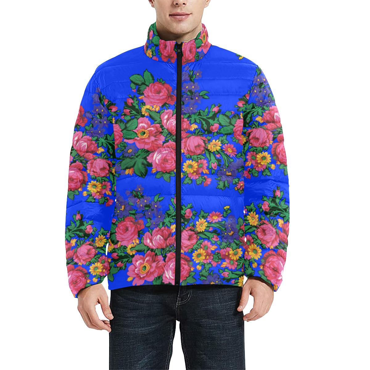 Kokum's Revenge- Royal Men's Stand Collar Padded Jacket (Model H41) Men's Stand Collar Padded Jacket (H41) e-joyer