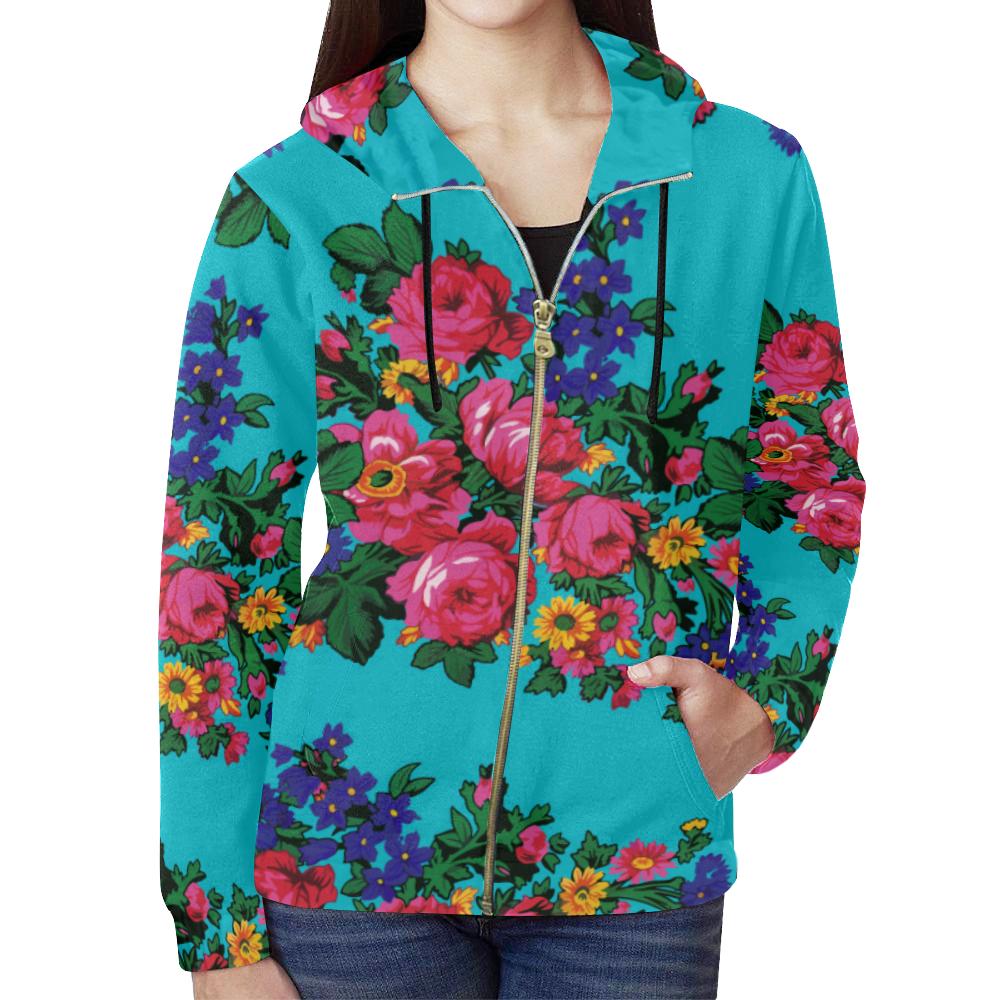 Kokum's Revenge-Sky All Over Print Full Zip Hoodie for Women (Model H14) All Over Print Full Zip Hoodie for Women (H14) e-joyer