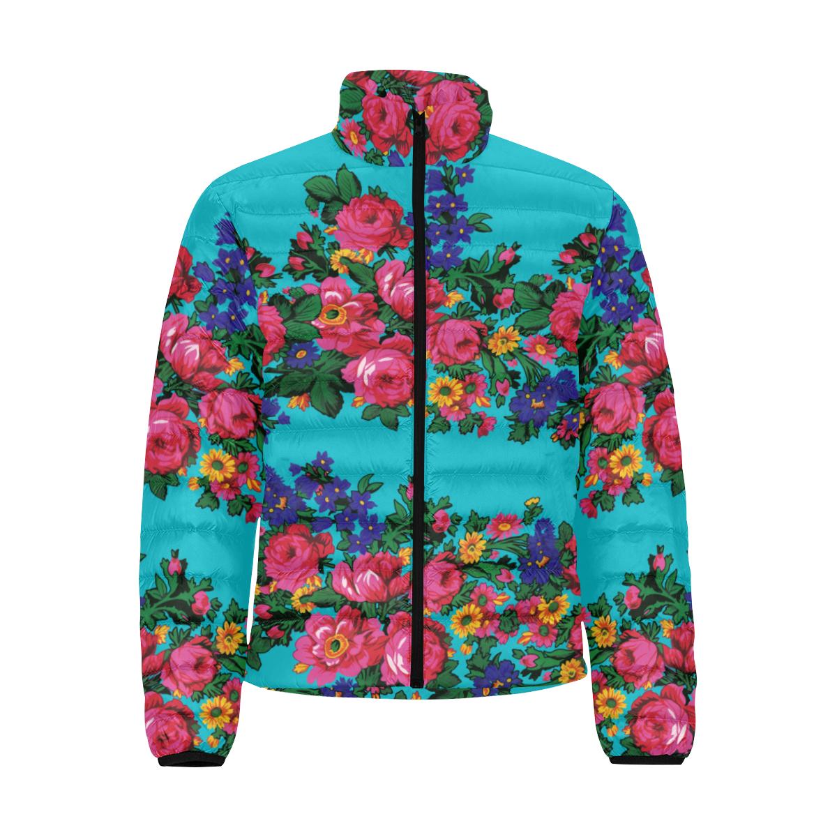 Kokum's Revenge Sky Men's Stand Collar Padded Jacket (Model H41) Men's Stand Collar Padded Jacket (H41) e-joyer