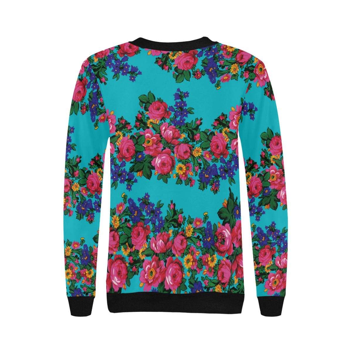 Kokum's Revenge-Sky Women's Rib Cuff Crew Neck Sweatshirt (Model H34) Rib Cuff Crew Neck Sweatshirt for Women (H34) e-joyer