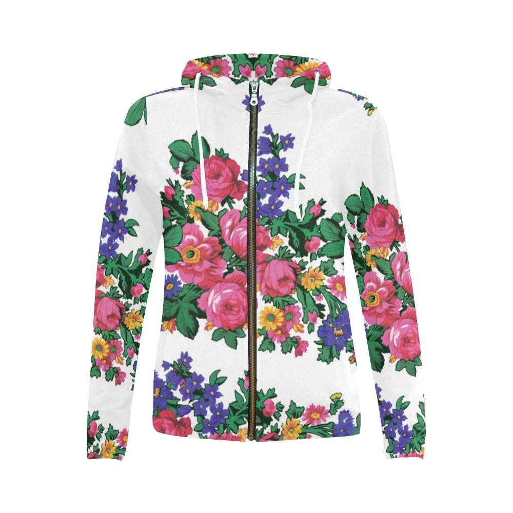 Kokum's Revenge-White All Over Print Full Zip Hoodie for Women (Model H14) All Over Print Full Zip Hoodie for Women (H14) e-joyer