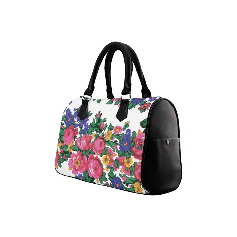 Kokum's Revenge-White Boston Handbag (Model 1621) Boston Handbags (1621) e-joyer