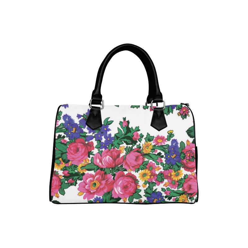 Kokum's Revenge-White Boston Handbag (Model 1621) Boston Handbags (1621) e-joyer
