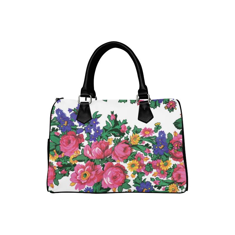 Kokum's Revenge-White Boston Handbag (Model 1621) Boston Handbags (1621) e-joyer