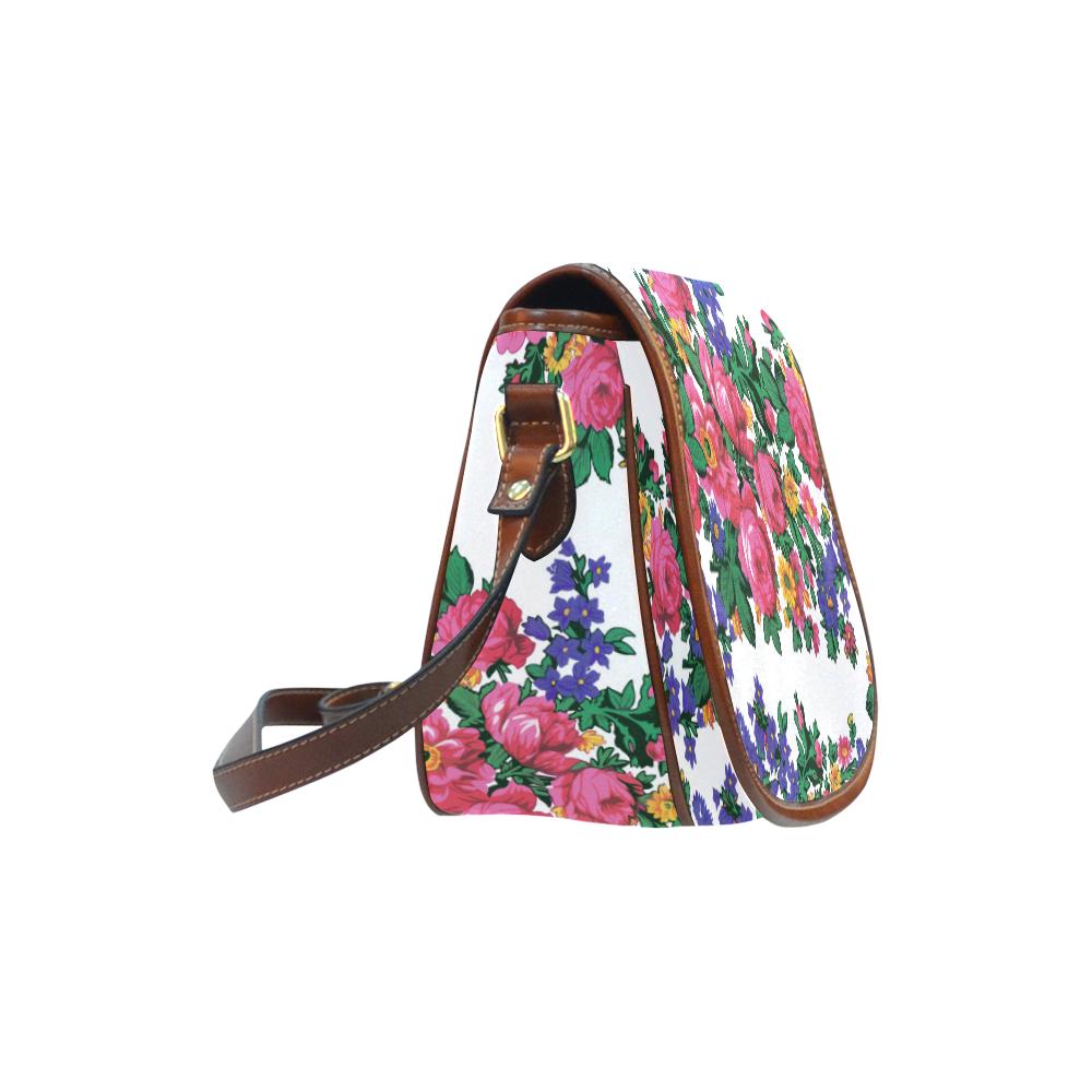 Kokum's Revenge-White Saddle Bag/Small (Model 1649) Full Customization Saddle Bag/Small (Full Customization) e-joyer