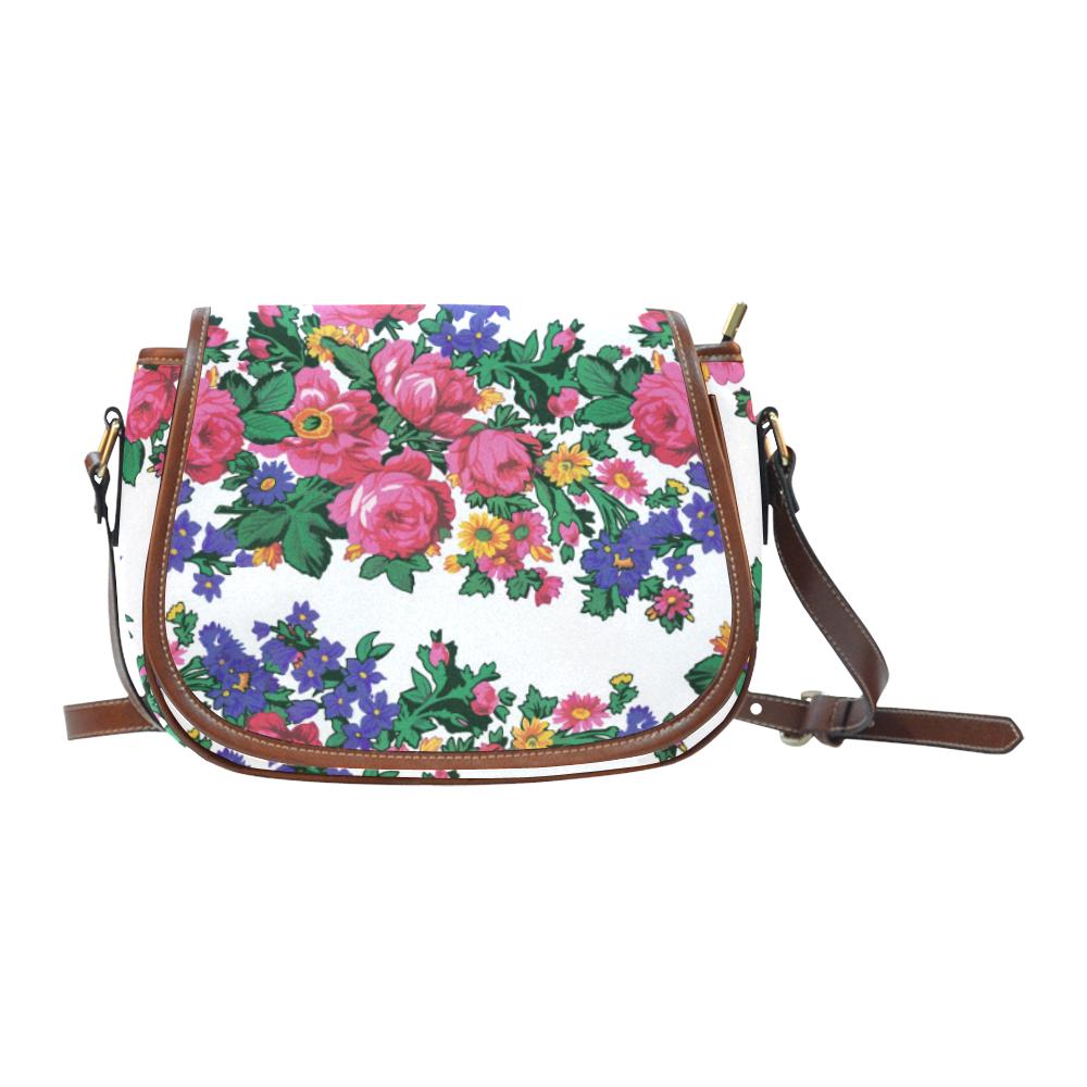 Kokum's Revenge-White Saddle Bag/Small (Model 1649) Full Customization Saddle Bag/Small (Full Customization) e-joyer