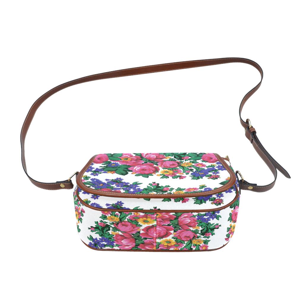Kokum's Revenge-White Saddle Bag/Small (Model 1649) Full Customization Saddle Bag/Small (Full Customization) e-joyer