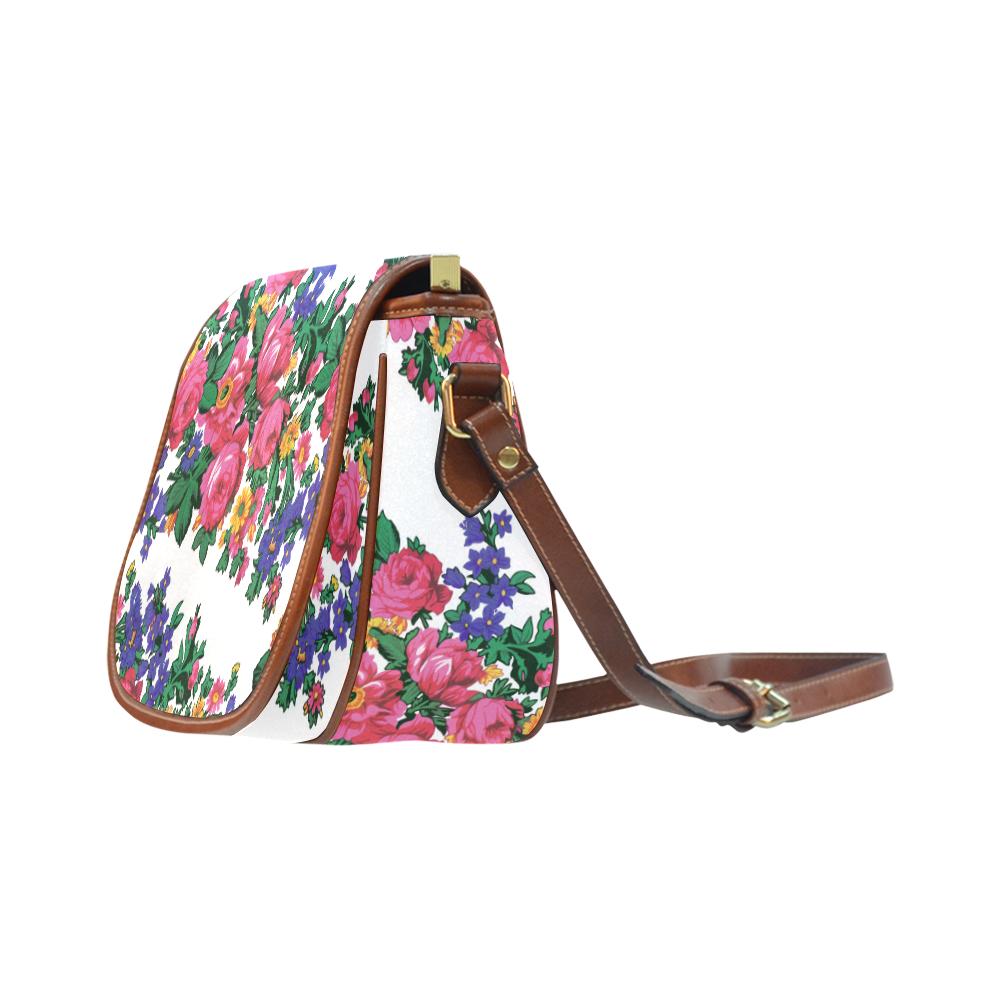 Kokum's Revenge-White Saddle Bag/Small (Model 1649) Full Customization Saddle Bag/Small (Full Customization) e-joyer