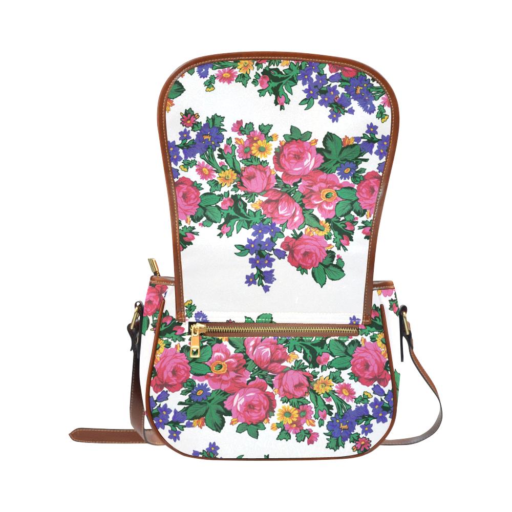 Kokum's Revenge-White Saddle Bag/Small (Model 1649) Full Customization Saddle Bag/Small (Full Customization) e-joyer