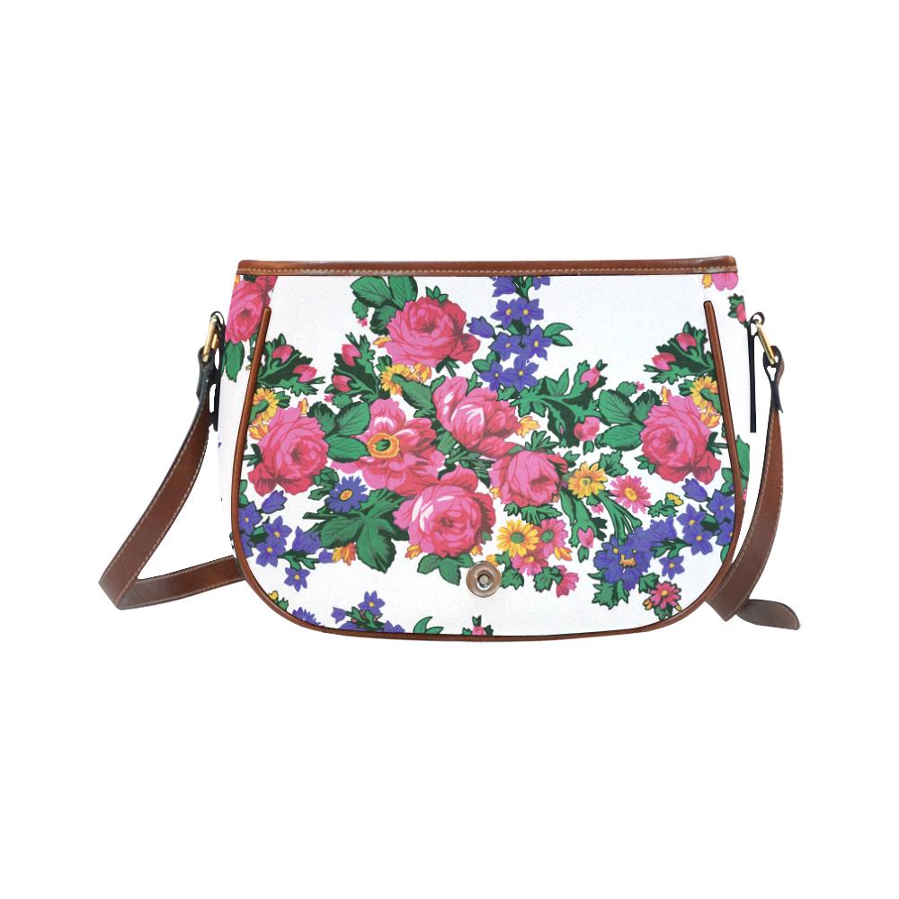 Kokum's Revenge-White Saddle Bag/Small (Model 1649) Full Customization Saddle Bag/Small (Full Customization) e-joyer