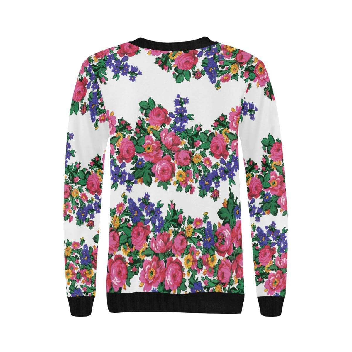 Kokum's Revenge-White Women's Rib Cuff Crew Neck Sweatshirt (Model H34) Rib Cuff Crew Neck Sweatshirt for Women (H34) e-joyer