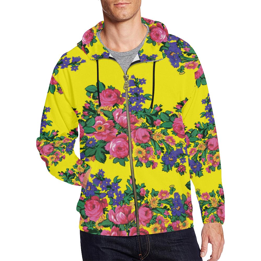Kokum's Revenge-Yellow All Over Print Full Zip Hoodie for Men (Model H14) All Over Print Full Zip Hoodie for Men (H14) e-joyer