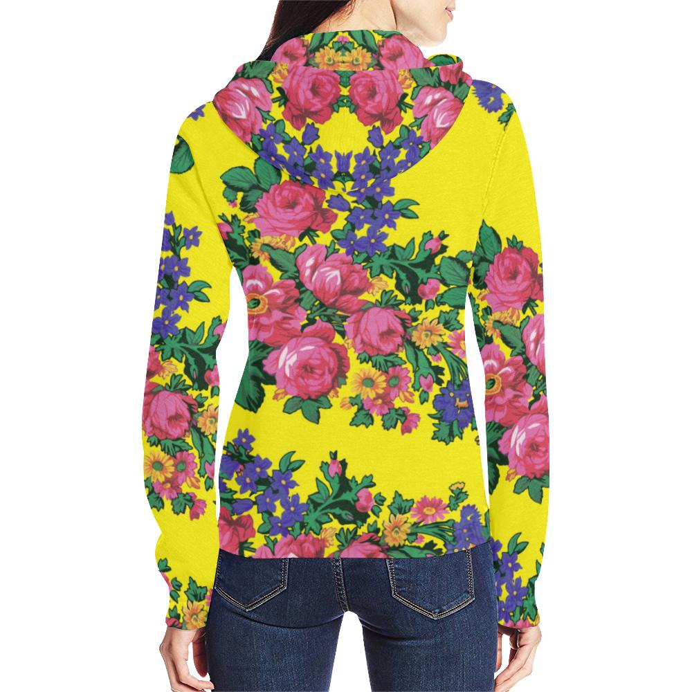 Kokum's Revenge-Yellow All Over Print Full Zip Hoodie for Women (Model H14) All Over Print Full Zip Hoodie for Women (H14) e-joyer