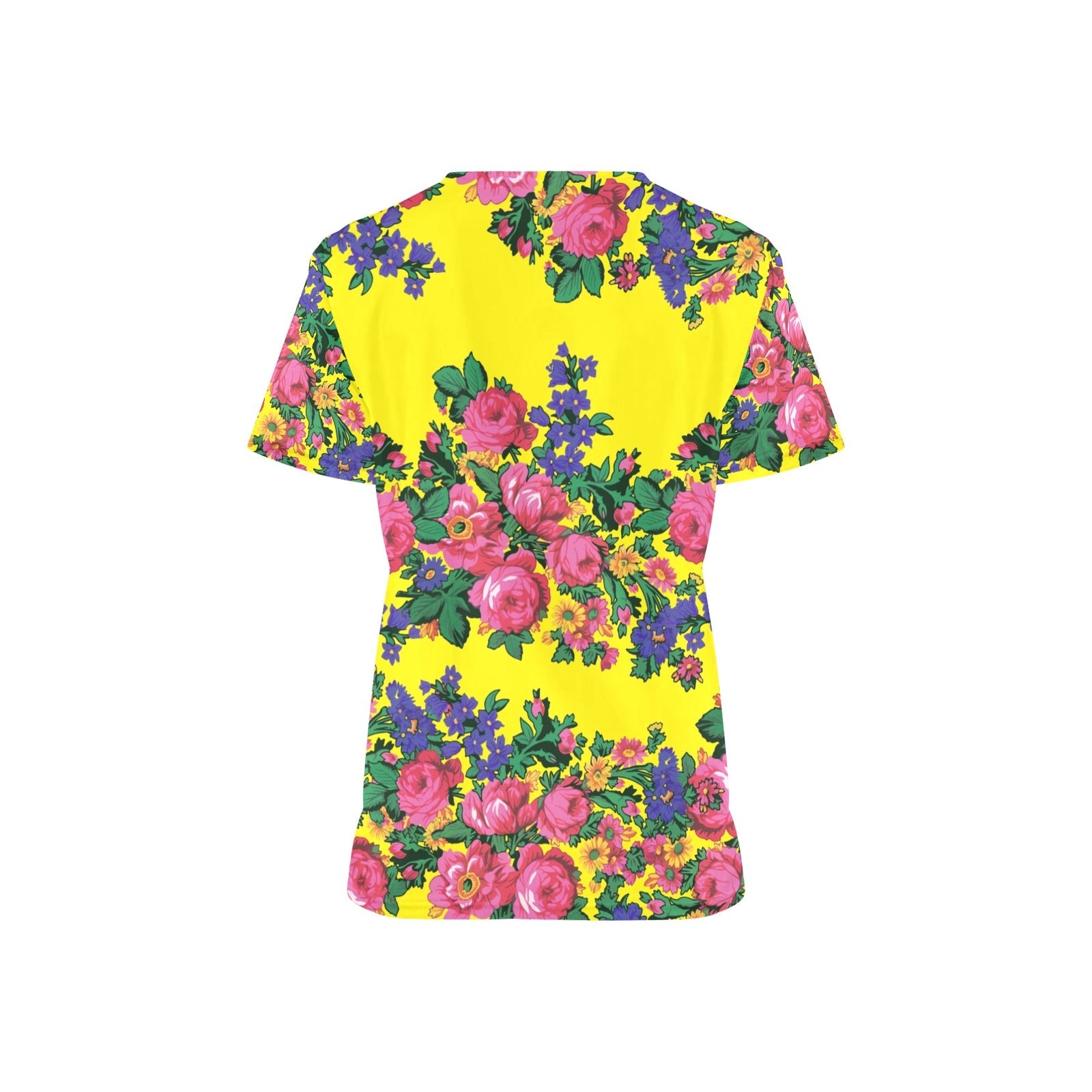 Kokum's Revenge Yellow All Over Print Scrub Top Scrub Top e-joyer