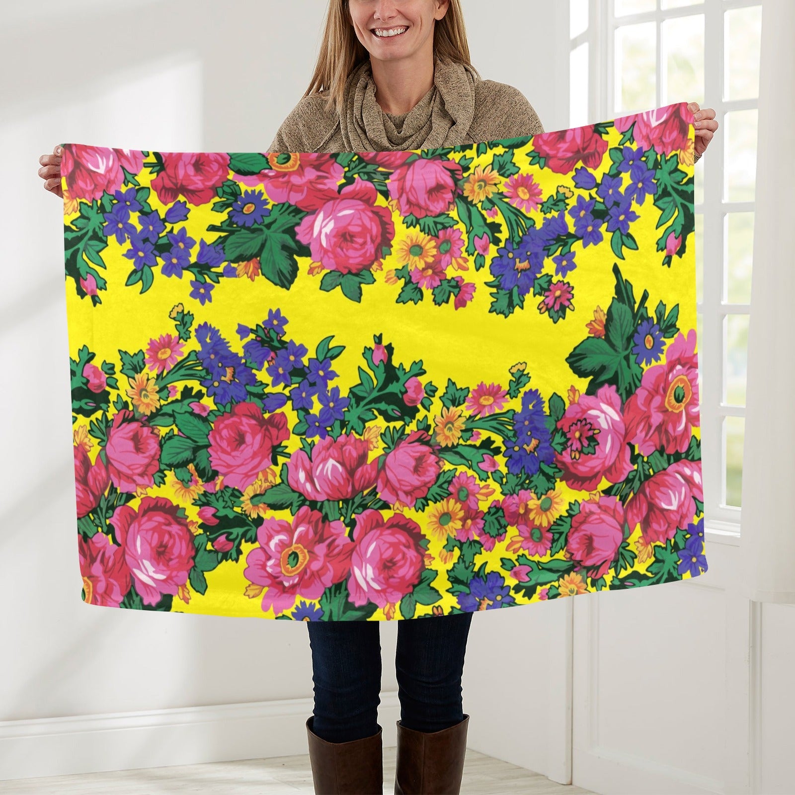 Kokum's Revenge Yellow Baby Blanket 30"x40" Baby Blanket 30"x40" e-joyer