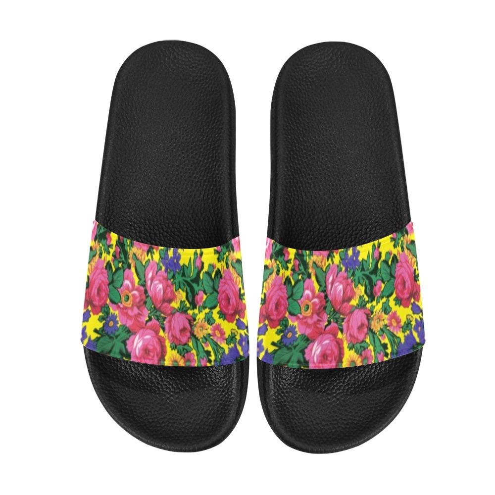 Kokum's Revenge-Yellow Women's Slide Sandals (Model 057) Women's Slide Sandals (057) e-joyer