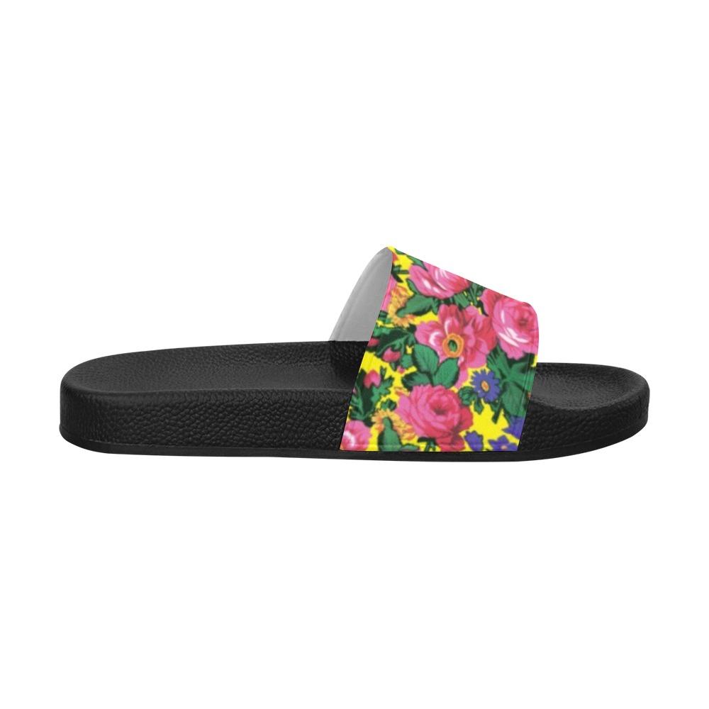 Kokum's Revenge-Yellow Women's Slide Sandals (Model 057) Women's Slide Sandals (057) e-joyer
