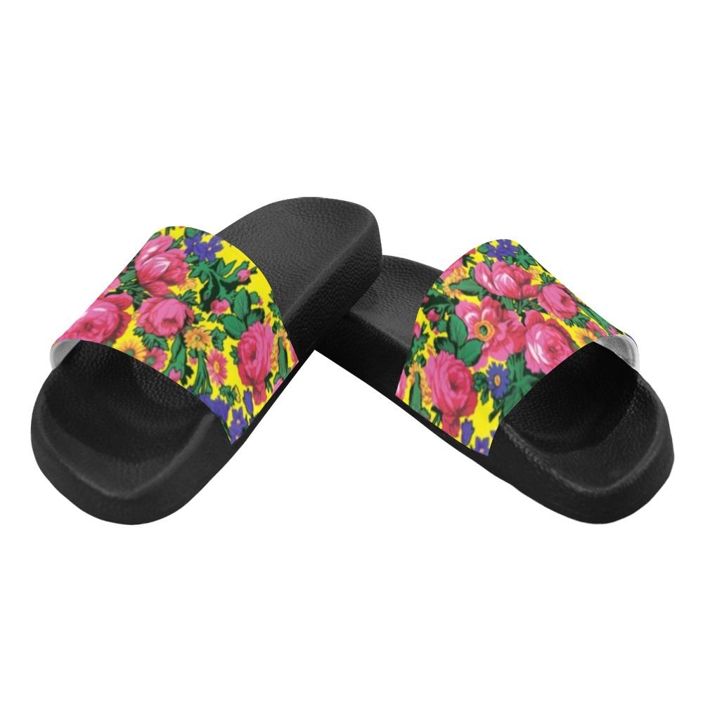 Kokum's Revenge-Yellow Women's Slide Sandals (Model 057) Women's Slide Sandals (057) e-joyer
