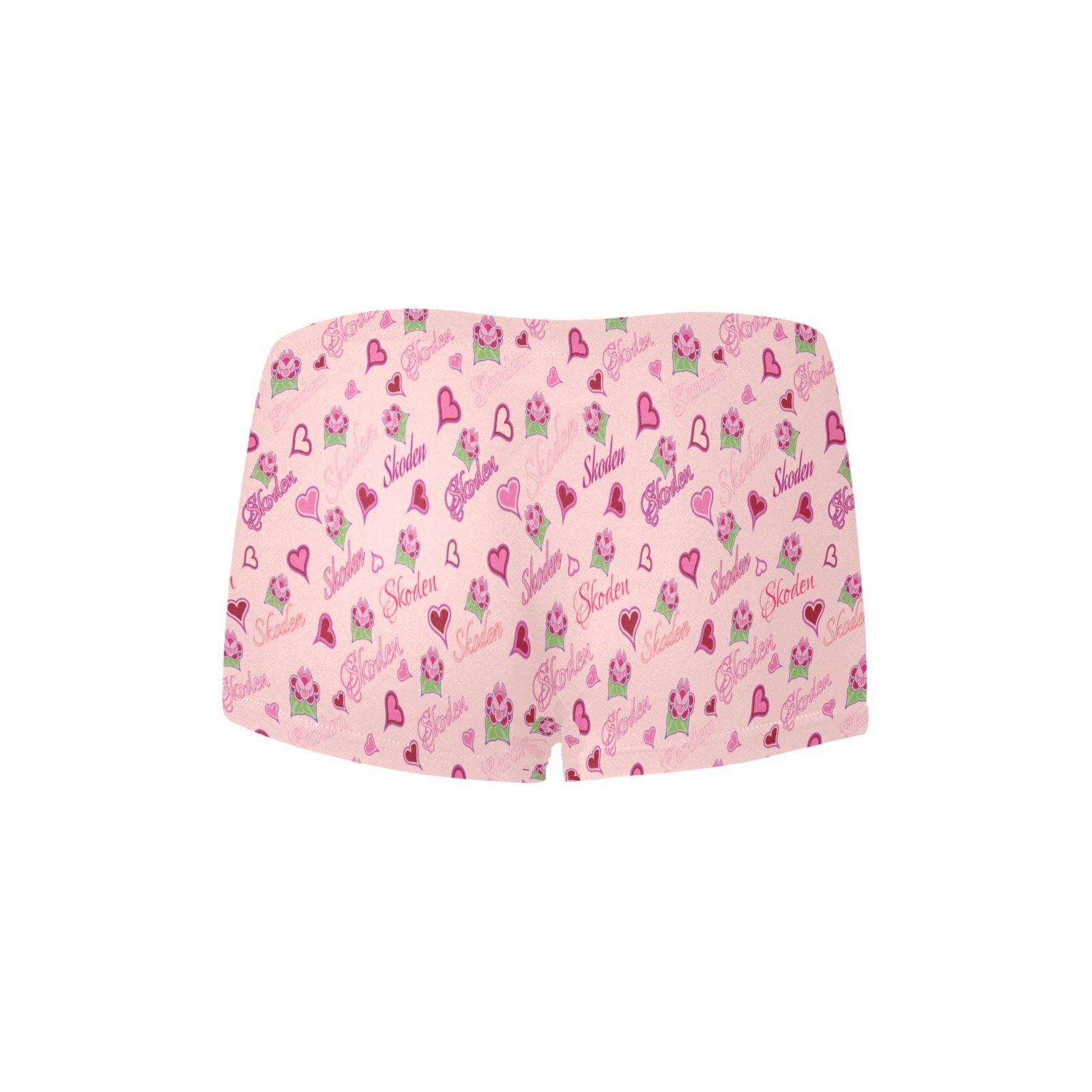 Ladies Skoden Floral Hearts Undergarment Pink Women's All Over Print Boyshort Panties (Model L31) Women's Boyshort Panties (L31) e-joyer
