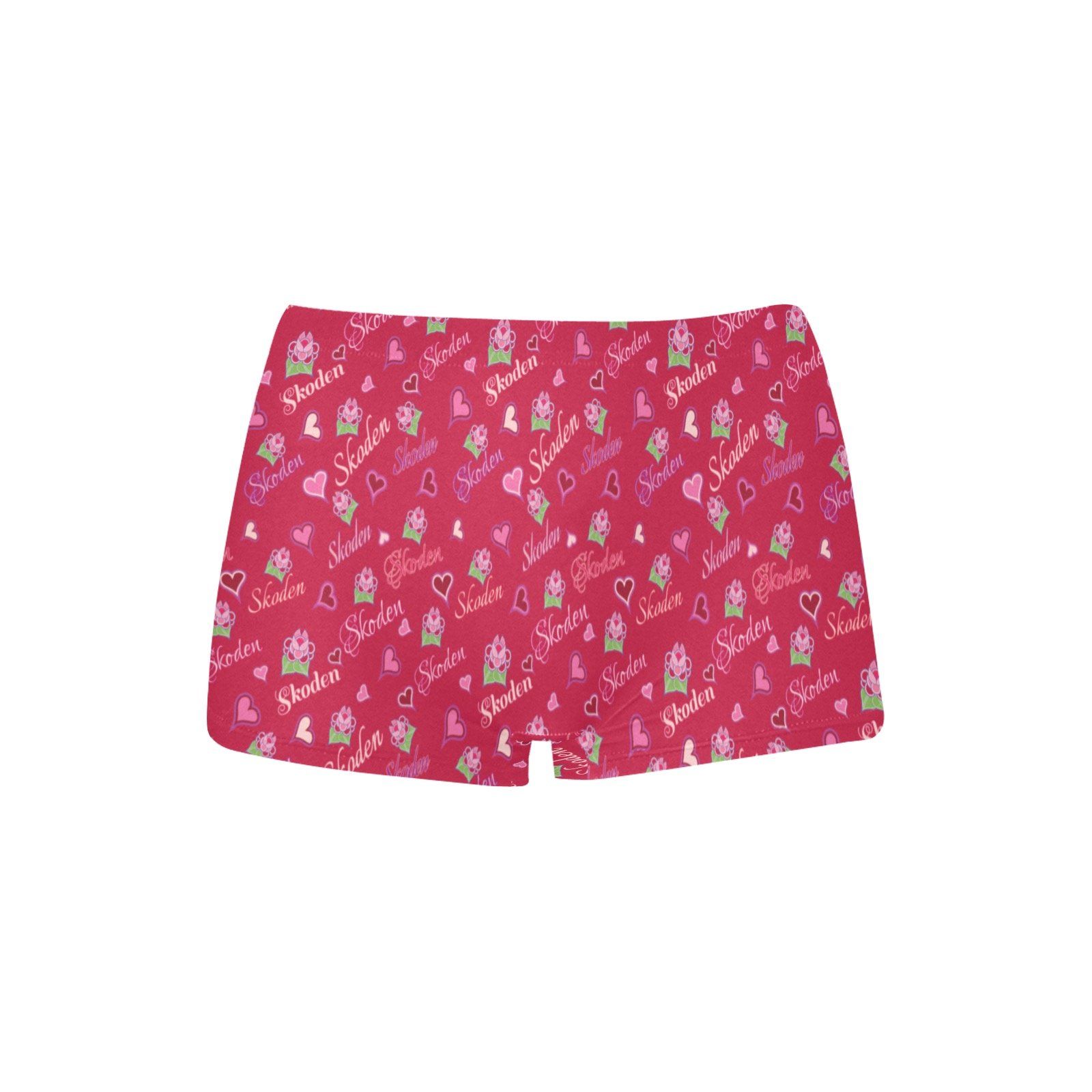 Ladies Skoden Floral Hearts Undergarment Red Women's All Over Print Boyshort Panties (Model L31) Women's Boyshort Panties (L31) e-joyer