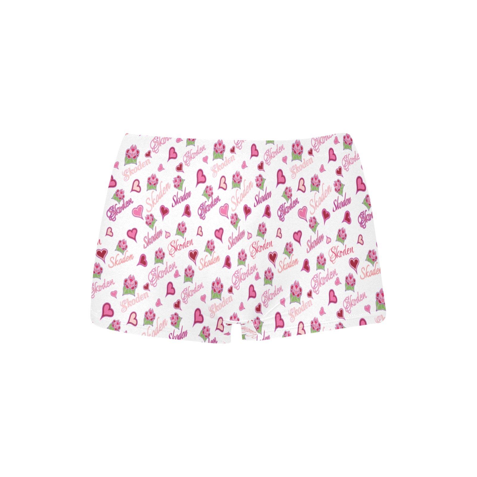 Ladies Skoden Floral Hearts Undergarment White Women's All Over Print Boyshort Panties (Model L31) Women's Boyshort Panties (L31) e-joyer