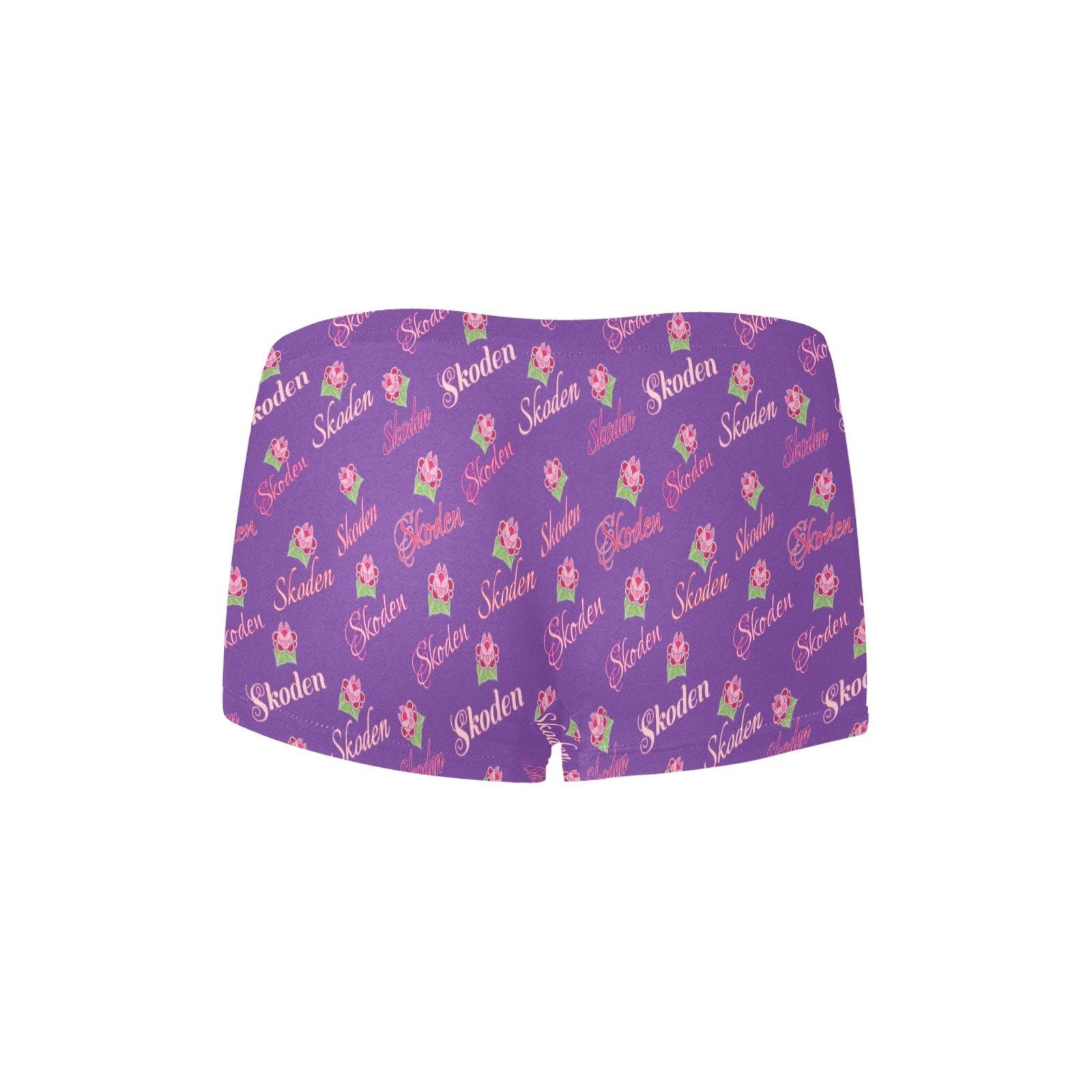 Ladies Skoden Floral Undergarment Purple Women's All Over Print Boyshort Panties (Model L31) Women's Boyshort Panties (L31) e-joyer