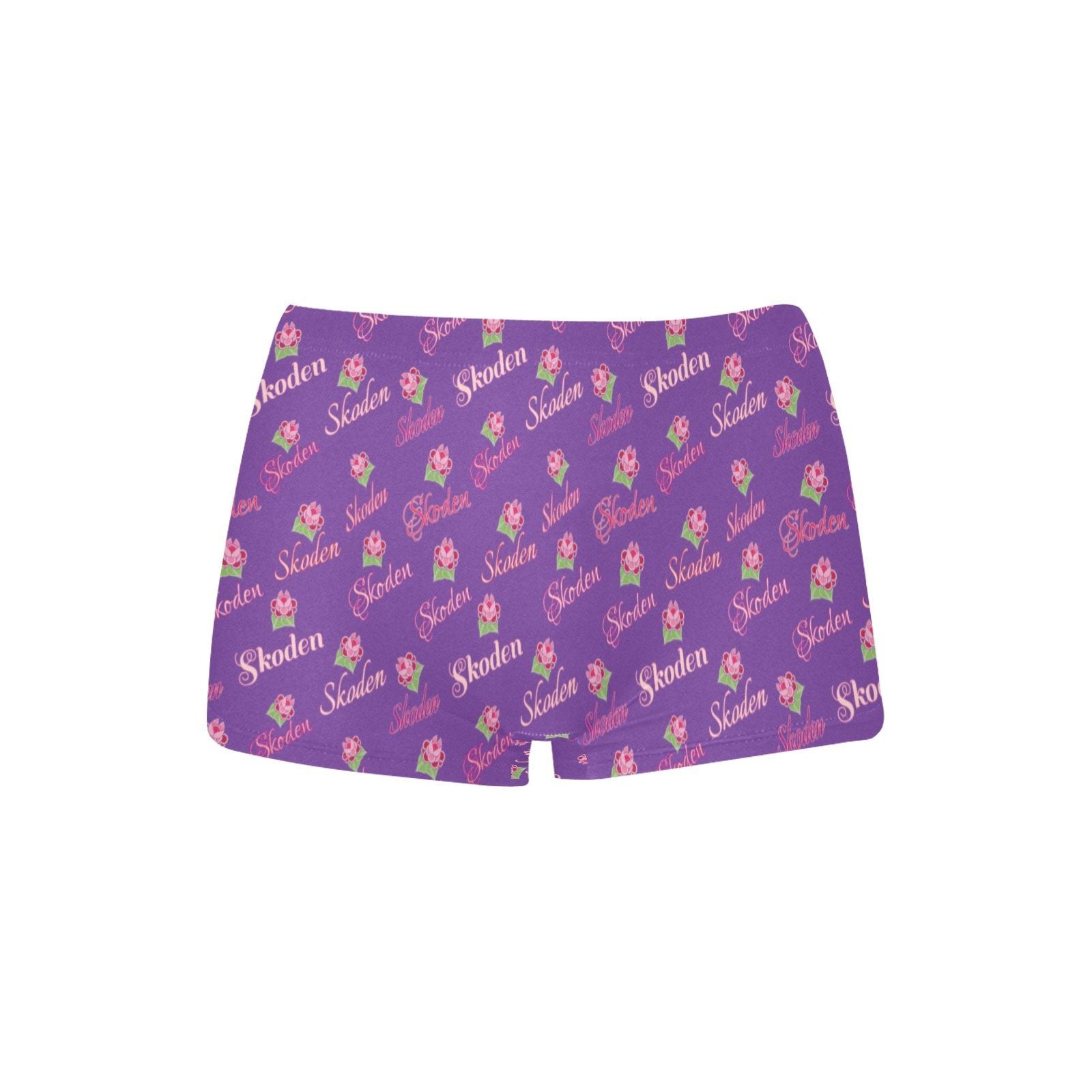 Ladies Skoden Floral Undergarment Purple Women's All Over Print Boyshort Panties (Model L31) Women's Boyshort Panties (L31) e-joyer