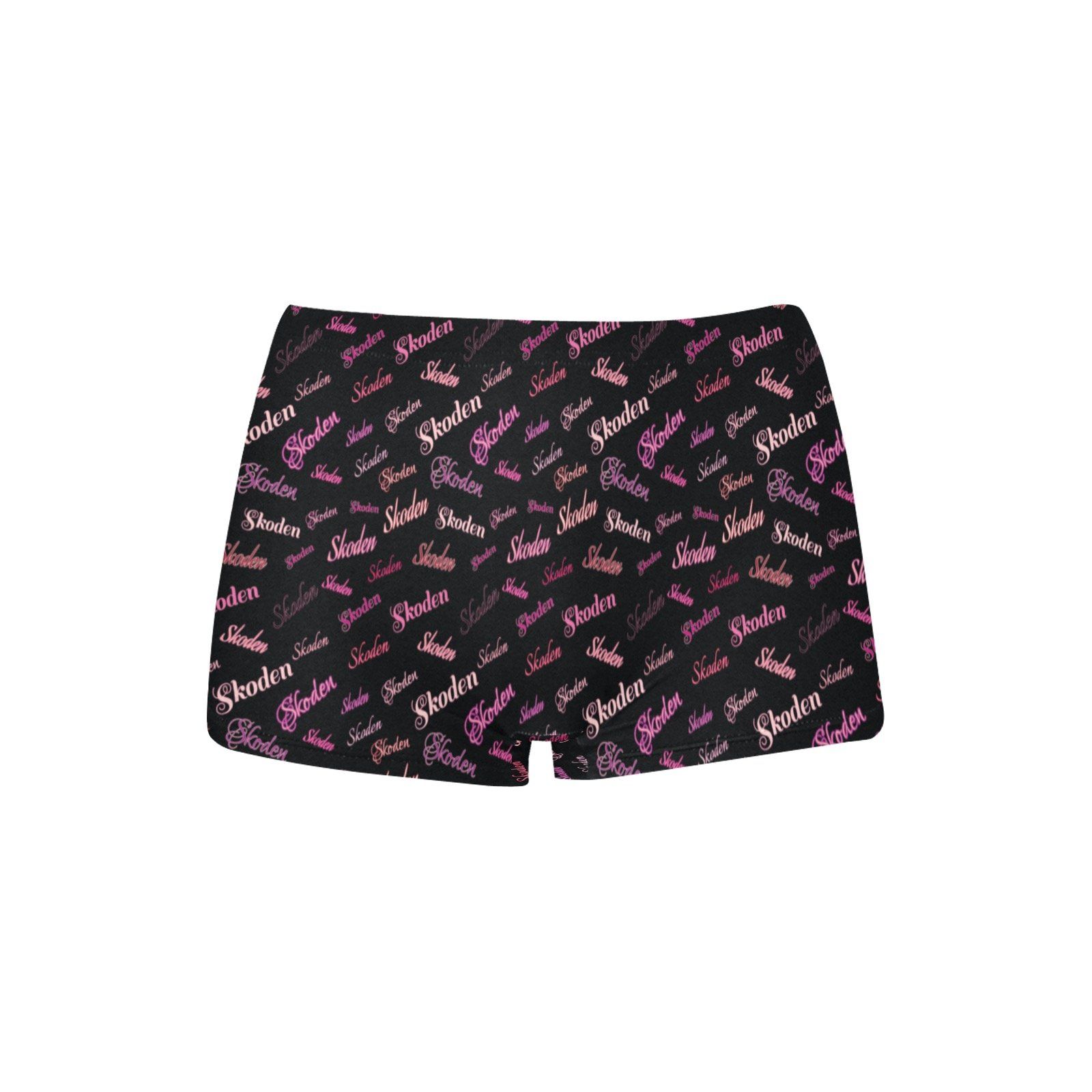 Ladies Skoden Type Undergarment Black-02 Women's All Over Print Boyshort Panties (Model L31) Women's Boyshort Panties (L31) e-joyer