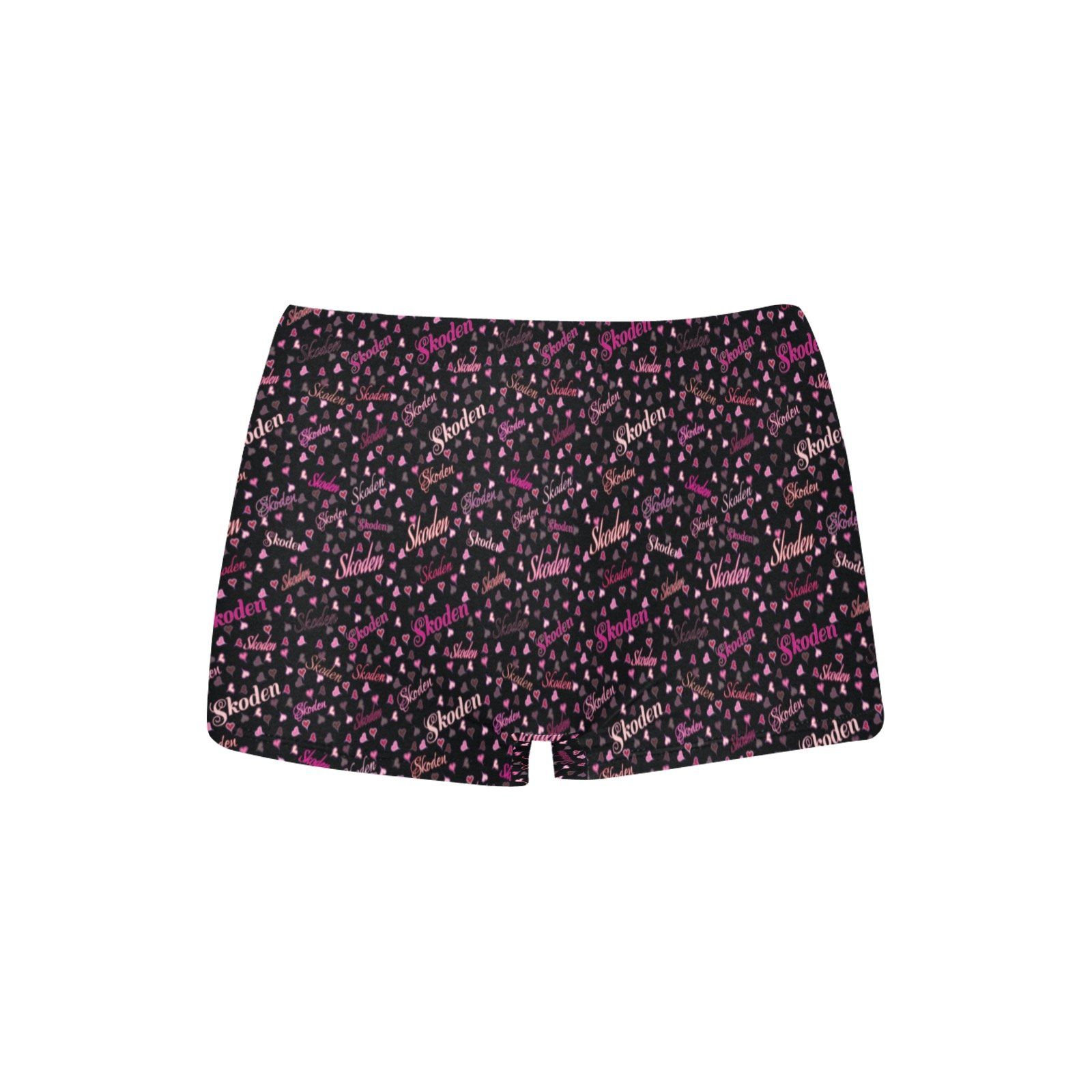 Ladies Skoden Undergarment Type Hearts Black-02 Women's All Over Print Boyshort Panties (Model L31) Women's Boyshort Panties (L31) e-joyer